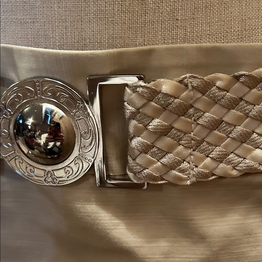 White House Black Market Skirt with Braided Belt - Picture 3 of 3